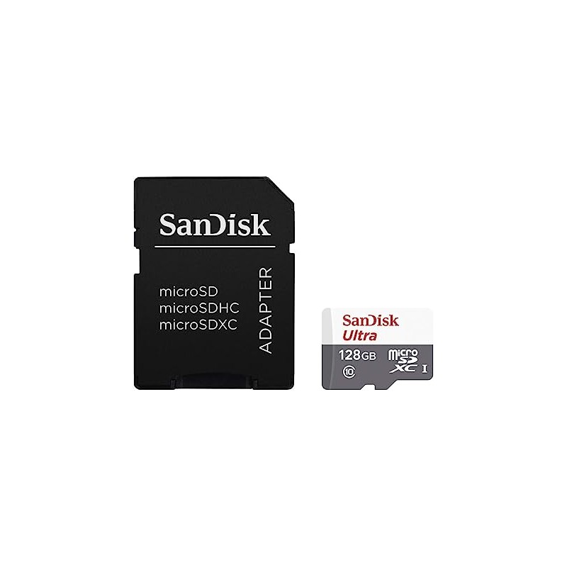 SanDisk Ultra- Carte Mémoire MicroSDXC 128GB- Gris et Blanc