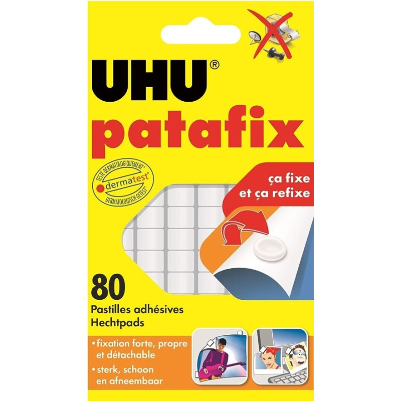UHU Patafix blanche- Pastilles Adhésives prédécoupées