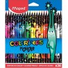 MAPED Color’Peps Monster- Pochette de 24 Crayons Décorés MONSTRE en Résine