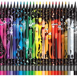 MAPED Color’Peps Monster- Pochette de 24 Crayons Décorés MONSTRE en Résine