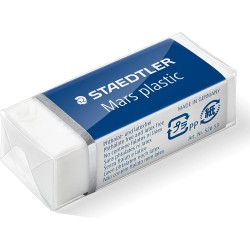 Staedtler-Mars Plastic - Blister de 3 Gommes- Blanc