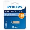 Philips - USB Stick 128GB USB 2.0 Flash Drive Moon Edition - for PC - Laptop - Computer Reads up to 20MB/s Metal Keychain Ring