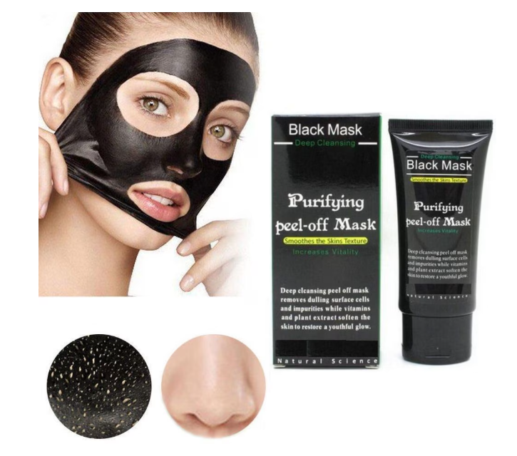 Purifying Black Peel off Mask - Masque visage au charbon, nettoyant en profondeur anti points noirs, masque visage à la boue noire anti-acné