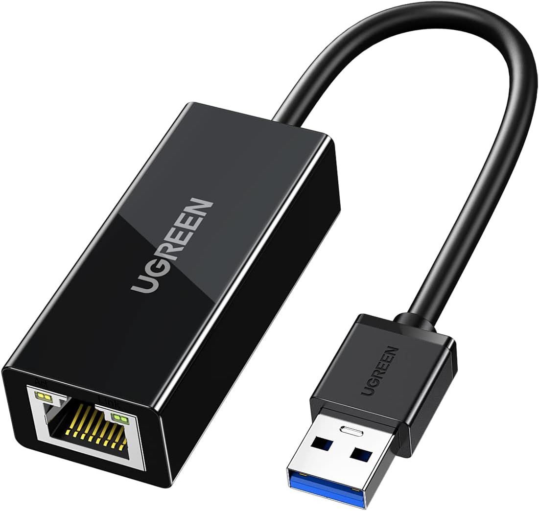 Ugreen -  adaptateur USB vers réseau Ethernet Gigabit 1000 Mbps vers RJ45 compatible avec MacBook, PC, Surface, Chromebook, Windows 11/10/8.1/8/7, macOS, iOS et Linux