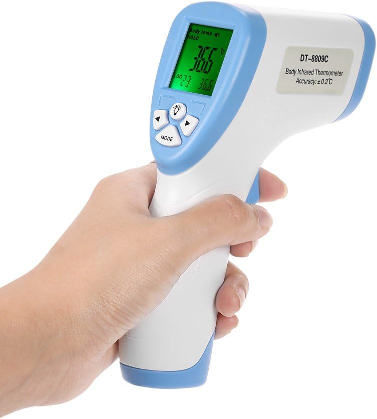 Mainstaye - Thermomètre infrarouge (IR) sans contact – Mesure de la température corporelle (front) et de surface – Fonction de mémorisation des données – M236